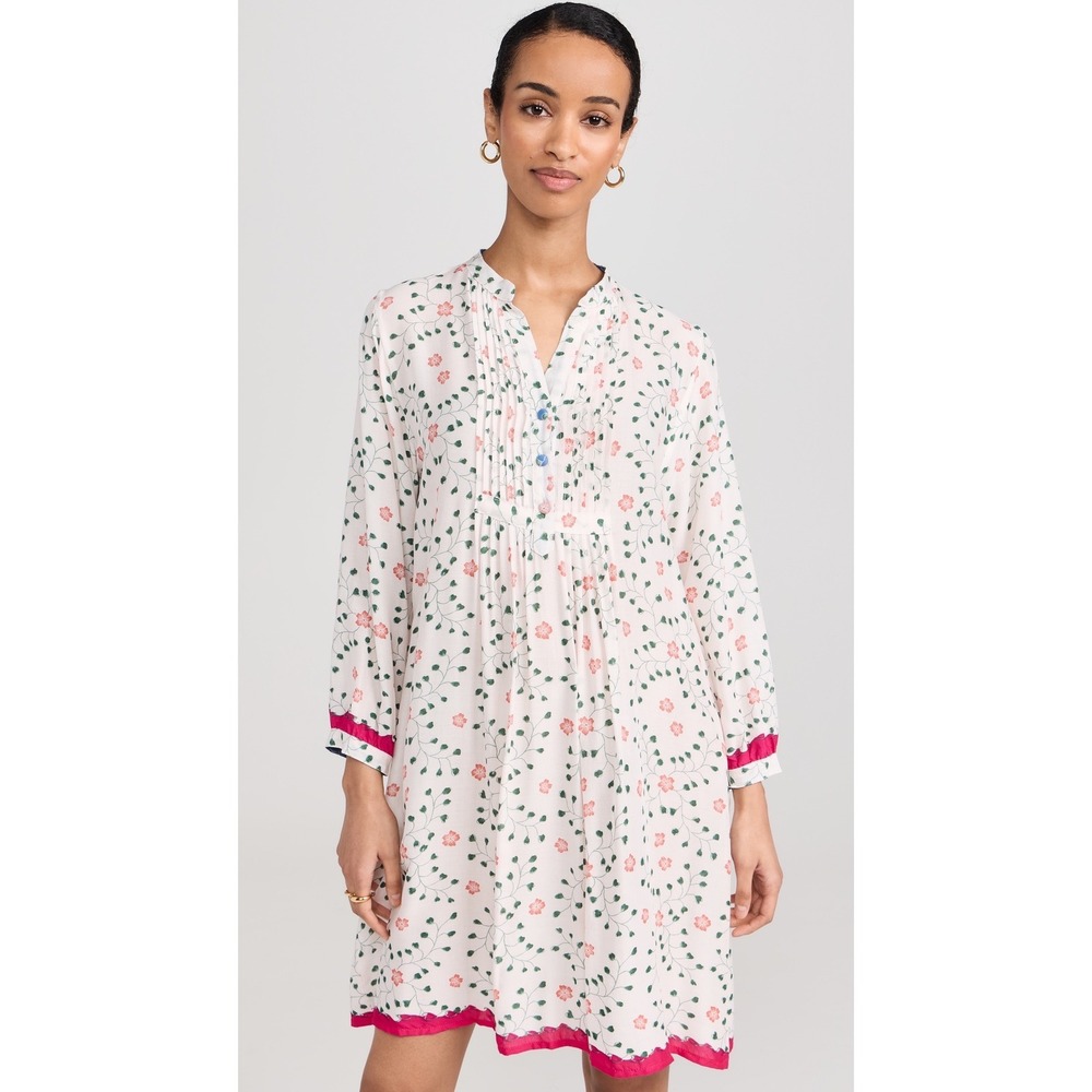 Natalie Martin Sammie Floral Dress XS Ivory Pink Spring Boho‎ Mini Quiet Luxury